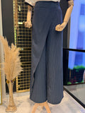Yanemer Detaylı Çizgili Pantalon